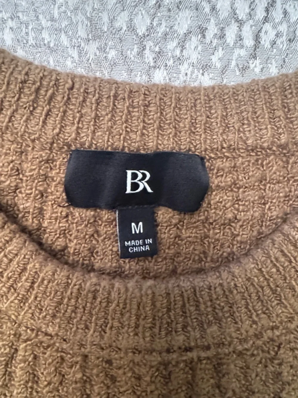 Banana Republic Men's RIBBED BOUCLÉ CREW-NECK SWEATER - M | Tree Moss Green
